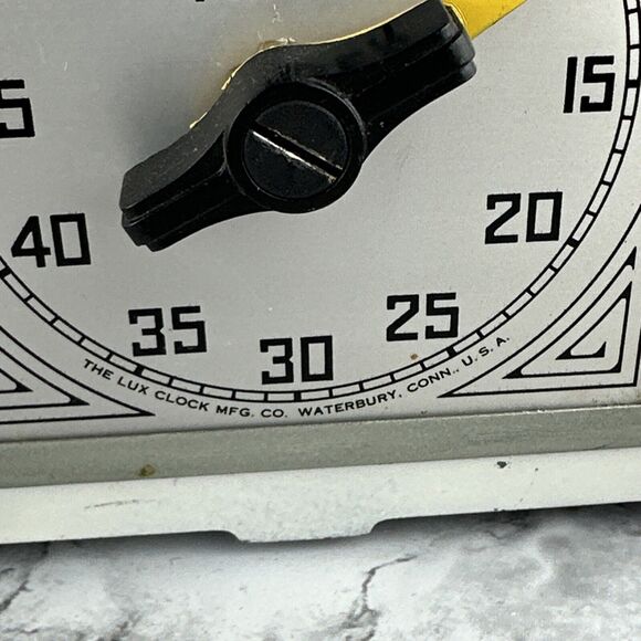 Vintage Minute Minder Lux Clock MFG CO Kitchen Timer Non-Working Art Deco Décor - Picture 3 of 8